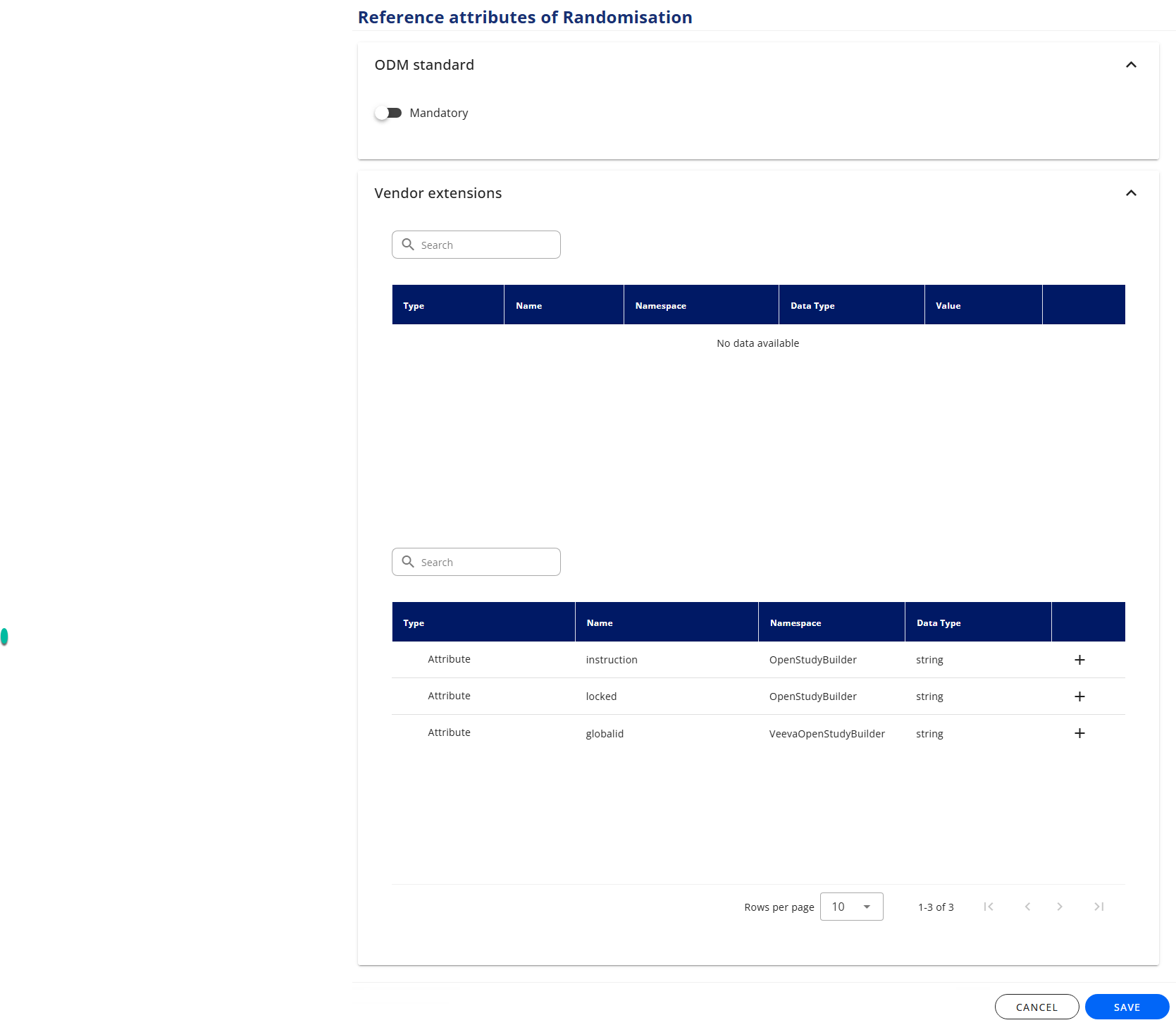 CRF Tree - Reference attributes - Item Group and Item Level