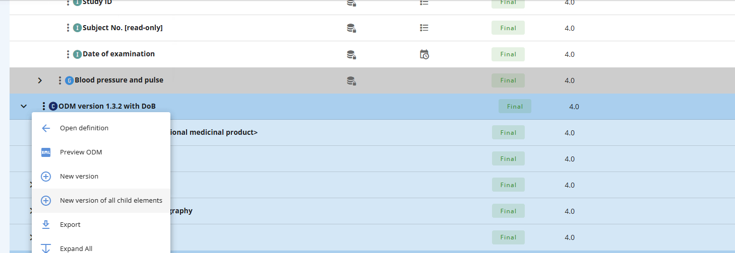 New CRF Collection Version